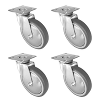 Zestaw jezdny, Kółko meblowe Fi 125, Gumowane, łożysko kulkowe, 4 sztuki