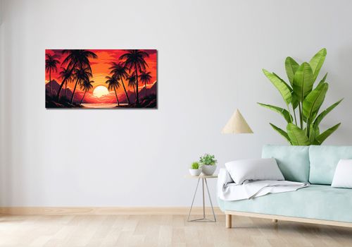 Obraz 100x50cm Palmy Przy Lagunie na Arena.pl