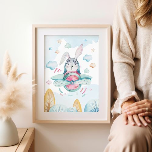 Plakat królik pilot samolot 40x50 cm na Arena.pl