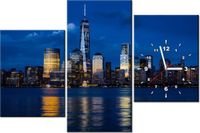 60CM 90 ZEGAR 3 ELEM NOWY JORK RZEKĄ HUDSON ŚCIENNY