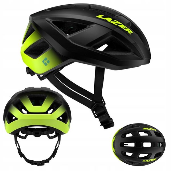 Kask Rowerowy Szosowy LAZER Tonic Czarny Mat z Żółtym roz M 55-59cm 240gr zdjęcie 1