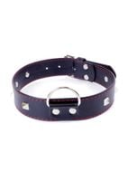 obroża z ćwiekami fetish b series czerwona 3 cm regulowana