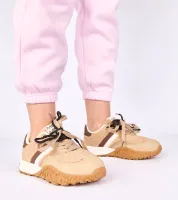 Beżowe sneakersy ocieplane z futerkiem Sanna 38