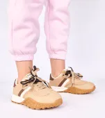 Beżowe sneakersy ocieplane z futerkiem Sanna 39
