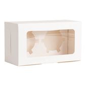 Opakowanie ozdobne z okienkiem na 2 bombki do sublimacji - 9 x 16 x 7,5 cm