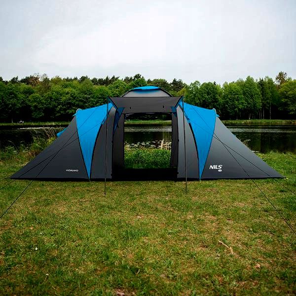 Turystyczny Namiot Kempingowy Duży Z 2 Wejściami 2 Sypialnie 6 osób SOLIDNY zdjęcie 2