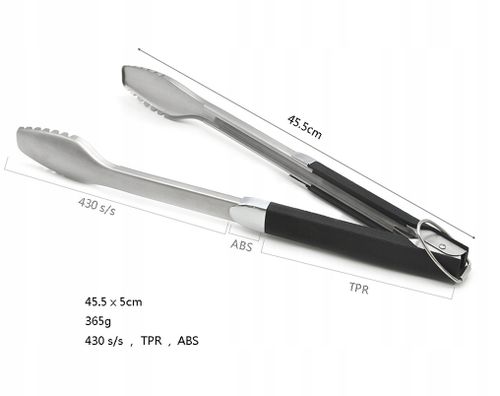 SZCZYPCE DO GRILLA Stal 430 NIERDZEWNA XXL 45cm na Arena.pl