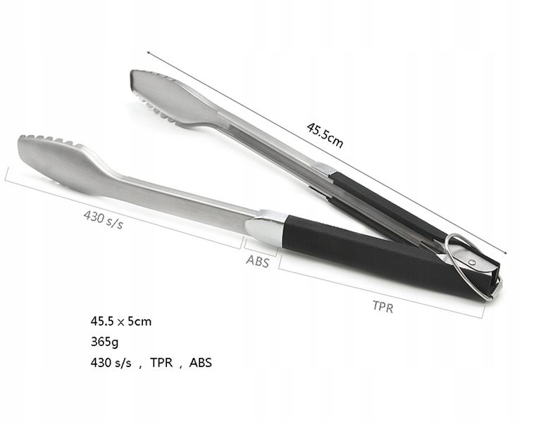 SZCZYPCE DO GRILLA Stal 430 NIERDZEWNA XXL 45cm zdjęcie 9