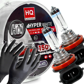 Żarówki H11 HQ Automotive +150% Więcej Światła Hyper White 55W 12V Białe