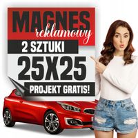 Reklama magnetyczna magnes reklamowy na auto firmowe 25x25 cm - 2 szt