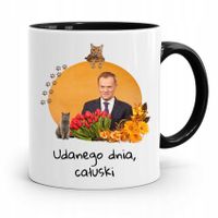 Kubek Czarny Donald Tusk Po Platforma Prezent Z Nadrukiem Ze Zdjęciem