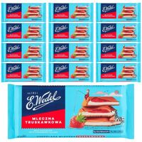 E. Wedel Czekolada mleczna truskawkowa 100 g x 12 sztuk