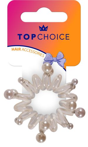 TOP CHOICE Gumka do włosów - biała (20148) na Arena.pl
