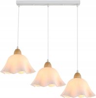 Lampa wisząca potrójna E27, akrylowe klosze w kształcie kwiatów