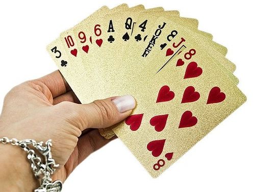 Karty do gry plastikowe złote #E1 na Arena.pl