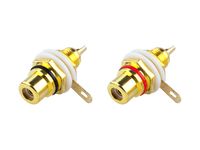 Gniazdo RCA montażowe ZŁOTE DUŻE (czarny+czerwony)