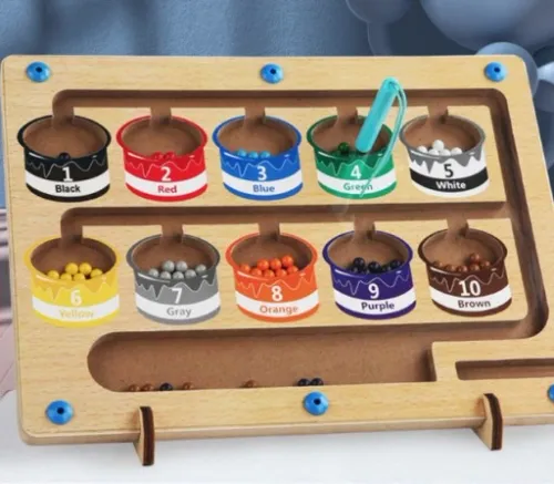 GRA DREWNIANY LABIRYNT NAUKA LICZENIA I KOLORÓW SORTER SUPER PREZENT na Arena.pl