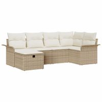 Zestaw Sof na Ogród 6 pcs beżowo-kremowy 242.5 x 132.5 x 85 cm