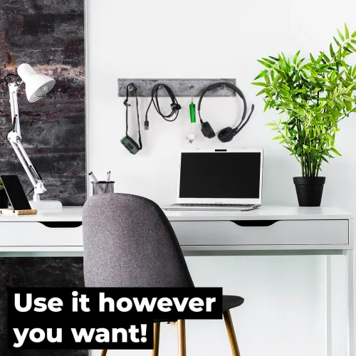 Szary Wieszak John Paddle z 4 Haczykami z Litego Drewna Sosnowego w stylu antycznego loftu industrialnego Uniwersalny na Arena.pl