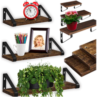 ZESTAW PÓŁEK ŚCIENNYCH WISZĄCYCH RUSTIC LOFT STYL INDUSTRIALNY 3 SZTUKI