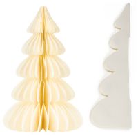 Papierowa choinka 30 cm ozdoba świąteczna dekoracja 3D z magnesem ecru