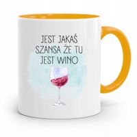 Kubek Żółty Dla Dziewczyny Szansa Że Tu Jest Wino Z Nadrukiem Ze Zdjęciem