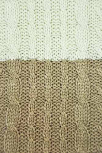 Pull&Bear Kremowo-Brązowy  Sweter, Warkocz - 40 / L na Arena.pl