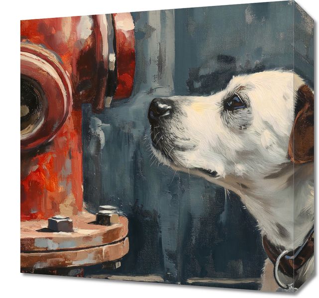 Obraz 40x40cm Kumpel przy Hydrancie zdjęcie 1