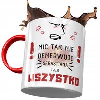Kubek Czerwony Dla Sebastiana Męża Kolegi Prezent Z Nadrukiem Ze Zdjęciem