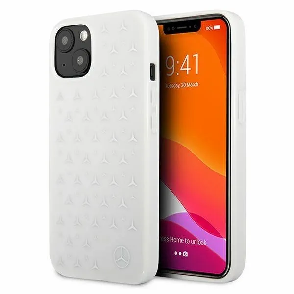 Etui Mercedes Silver Stars Pattern na iPhone 13 - białe zdjęcie 1