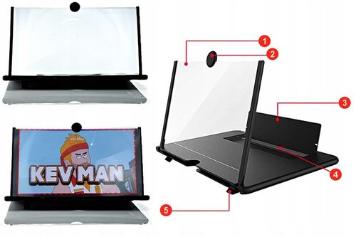 EKRAN POWIEKSZAJĄCY do TELEFONU DO 12 CALI Powiększacz z uchwytem WEBSKI na Arena.pl