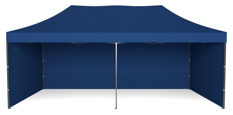 Pawilon handlowy ekspresowy - 3x6 m - 3 ściany - niebieski zdjęcie 4