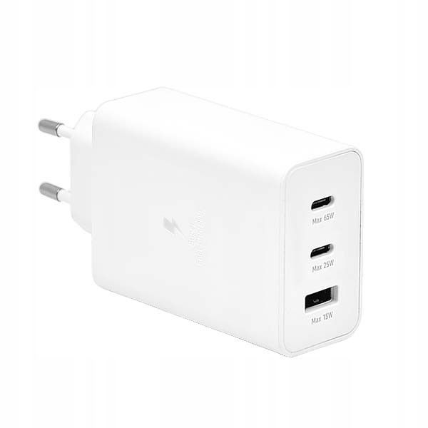 SZYBKA ŁADOWARKA SIECIOWA DO SAMSUNGA S24 S23 S22 2XUSB-C PD TRIO 65W 25W zdjęcie 1