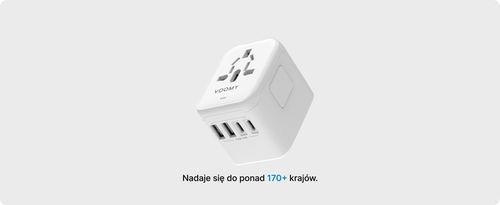 Adapter Podróżny VOOMY Z Ponad 170 Narodów - 2 Usb A 2 Usbc Biały na Arena.pl