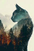 Plakat 67,5x100cm Koci Duch Lasu