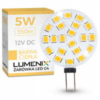 Zestaw 10x Żarówka LED G4 5W 550lm Biała Ciepła 12V DC Mini Talerzyk
