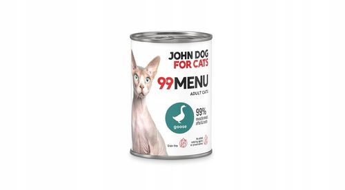 John Dog for Cats 99 menu karma mokra dla kota kurczak 6x400 g na Arena.pl