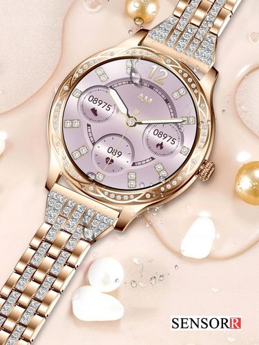 SREBRNY ZEGAREK SMARTWATCH DAMSKI ROZMOWY CIŚNIENIOMIERZ PULSOMETR KROKI PL na Arena.pl