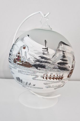 Bombka Świąteczna ze Szkła z Zimowym Pejzażem z Miejscem na Świeczkę na Arena.pl