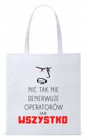 Torba Biała Eco Shopper Dla Operatora Prezent Z Nadrukiem Ze Zdjęciem