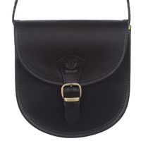 VERA PELLE torebka damska skórzana listonoszka z paskiem V607 czarna