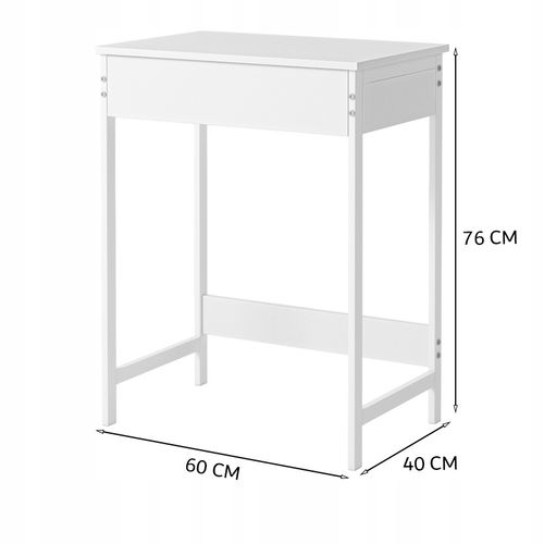 Biurko komputerowe białe małe dla dzieci stolik skandynawski loft 60cm na Arena.pl