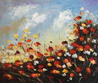Łąka, maki (50x60cm)