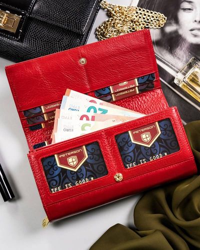 klasyczny portfel damski ze skóry naturalnej - peterson na Arena.pl