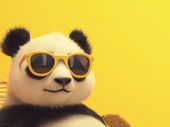 Plakat 20x15cm Panda w Wakacyjnym Nastroju