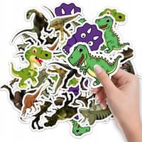 NAKLEJKI NA ZESZYT NALEPKA Z POSTACIAMI DINOZAUR GADY WZORY 10SZT