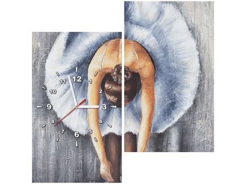 60X60CM ZEGAR BŁĘKITNA BALETNICA OBRAZ DREWNO ŚCIAN KWADRAT na Arena.pl