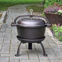 Kociołek myśliwski żeliwny modułowy 3w1 patelnia wypalony POLSKI 10L+3L