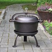 Kociołek myśliwski żeliwny modułowy 3w1 patelnia wypalony POLSKI 10L+3L