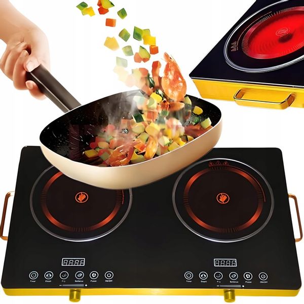 KUCHENKA PŁYTA GRZEWCZA PODWÓJNA DWUPALNIKOWA PRZENOŚNA 4000W ELEKTRYCZNA zdjęcie 10